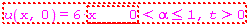 "u(x,0)=6*x         0<alpha<=1, t>0"