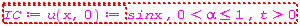 "IC:= u(x,0):=sinx , 0<alpha<=1 , t>0"
