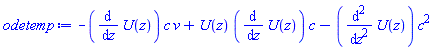 -(diff(U(z), z))*c*v+U(z)*(diff(U(z), z))*c-(diff(diff(U(z), z), z))*c^2