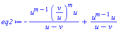 -u^(m-1)*(v/u)^m*u/(u-v)+u^(m-1)*u/(u-v)