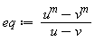 eq := (u^m-v^m)/(u-v)