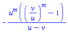 -u^m*((v/u)^m-1)/(u-v)