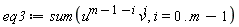 eq3 := sum(u^(m-1-i)*v^i, i = 0 .. m-1)