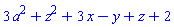 3*a^2+z^2+3*x-y+z+2