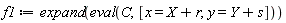 f1 := expand(eval(C, [x = X+r, y = Y+s]))
