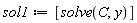 sol1 := [solve(C, y)]