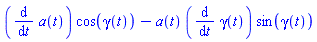 (diff(a(t), t))*cos(gamma(t))-a(t)*(diff(gamma(t), t))*sin(gamma(t))