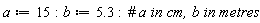 a := 15; b := 5.3