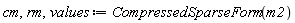 cm, rm, values := CompressedSparseForm(m2)