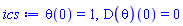 theta(0) = 1, (D(theta))(0) = 0