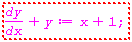 "dy/dx+y:=x+1;"