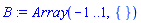 B := Array(-1..1, {(1) = 0})