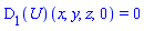 (D[1](U))(x, y, z, 0) = 0
