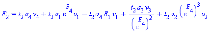 t[2]*a[4]*v[4]+t[2]*a[1]*exp(E[4])*v[1]-t[2]*a[4]*E[1]*v[1]+t[2]*a[3]*v[3]/(exp(E[4]))^2+t[2]*a[2]*(exp(E[4]))^3*v[2]