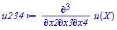 Physics:-diff(Physics:-diff(Physics:-diff(u(X), x2), x3), x4)