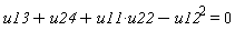 u11*u22-u12^2+u13+u24 = 0