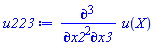 Physics:-diff(Physics:-diff(Physics:-diff(u(X), x2), x2), x3)