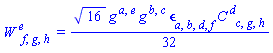 W[`~e`, f, g, h] = (1/32)*16^(1/2)*Physics:-g_[`~a`, `~e`]*Physics:-g_[`~b`, `~c`]*Physics:-LeviCivita[a, b, d, f]*Physics:-Weyl[`~d`, c, g, h]