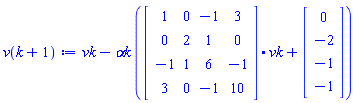 vk-`&alpha;k`*(Matrix(%id = 18446746512315154430).vk+Matrix(%id = 18446746512315153574))
