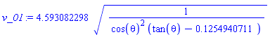 4.593082298*(1/(cos(theta)^2*(tan(theta)-.1254940711)))^(1/2)