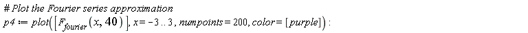 p4 := plot([F__fourier(x, 40)], x = -3 .. 3, numpoints = 200, color = [purple])