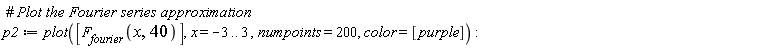 p2 := plot([F__fourier(x, 40)], x = -3 .. 3, numpoints = 200, color = [purple])