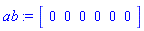 ab := Vector[row](6, {(1) = 5, (2) = 8, (3) = 11, (4) = 14, (5) = 17, (6) = 20})