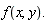 "f(x,y)."