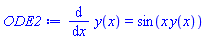 diff(y(x), x) = sin(x*y(x))