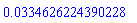 HFloat(0.03346262243902275)