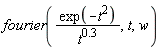 fourier(exp(-t^2)/t^.3, t, w)