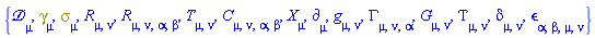 {Physics:-D_[mu], Physics:-Dgamma[mu], Physics:-Psigma[mu], Physics:-Ricci[mu, nu], Physics:-Riemann[mu, nu, alpha, beta], T[mu, nu], Physics:-Weyl[mu, nu, alpha, beta], Physics:-d_[mu], Physics:-g_[mu, nu], Physics:-Christoffel[mu, nu, alpha], Physics:-Einstein[mu, nu], Physics:-EnergyMomentum[mu, nu], Physics:-KroneckerDelta[mu, nu], Physics:-LeviCivita[alpha, beta, mu, nu], Physics:-SpaceTimeVector[mu](X)}