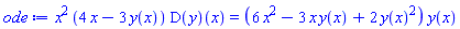 x^2*(4*x-3*y(x))*(D(y))(x) = (6*x^2-3*x*y(x)+2*y(x)^2)*y(x)