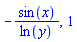 -sin(x)/ln(y), 1