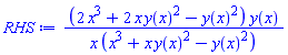 (2*x^3+2*x*y(x)^2-y(x)^2)*y(x)/(x*(x^3+x*y(x)^2-y(x)^2))
