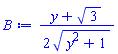 (1/2)*(y+3^(1/2))/(y^2+1)^(1/2)