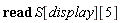 read S[display][5]