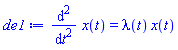 diff(diff(x(t), t), t) = lambda(t)*x(t)