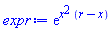 exp(x^2*(r-x))