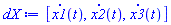 [diff(x1(t), t), diff(x2(t), t), diff(x3(t), t)]