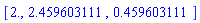 [2., 2.459603111, .459603111]