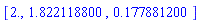 [2., 1.822118800, .177881200]