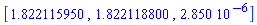 [1.822115950, 1.822118800, 0.2850e-5]