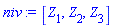 niv := [Z[1], Z[2], Z[3]]