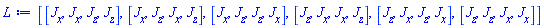 [[J[x], J[x], J[z], J[z]], [J[x], J[z], J[x], J[z]], [J[x], J[z], J[z], J[x]], [J[z], J[x], J[x], J[z]], [J[z], J[x], J[z], J[x]], [J[z], J[z], J[x], J[x]]]