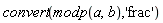 convert(modp(a, b), 'frac')