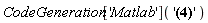 CodeGeneration['Matlab']('(tanh(x)-1)^(1/4)*exp(I*(-3*x+W(t)))')