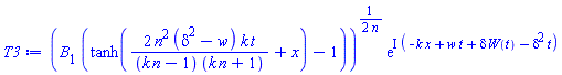 (B[1]*(tanh(2*n^2*(delta^2-w)*k*t/((k*n-1)*(k*n+1))+x)-1))^((1/2)/n)*exp(I*(-k*x+w*t+delta*W(t)-delta^2*t))