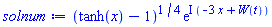(tanh(x)-1)^(1/4)*exp(I*(-3*x+W(t)))