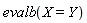 evalb(X = Y)